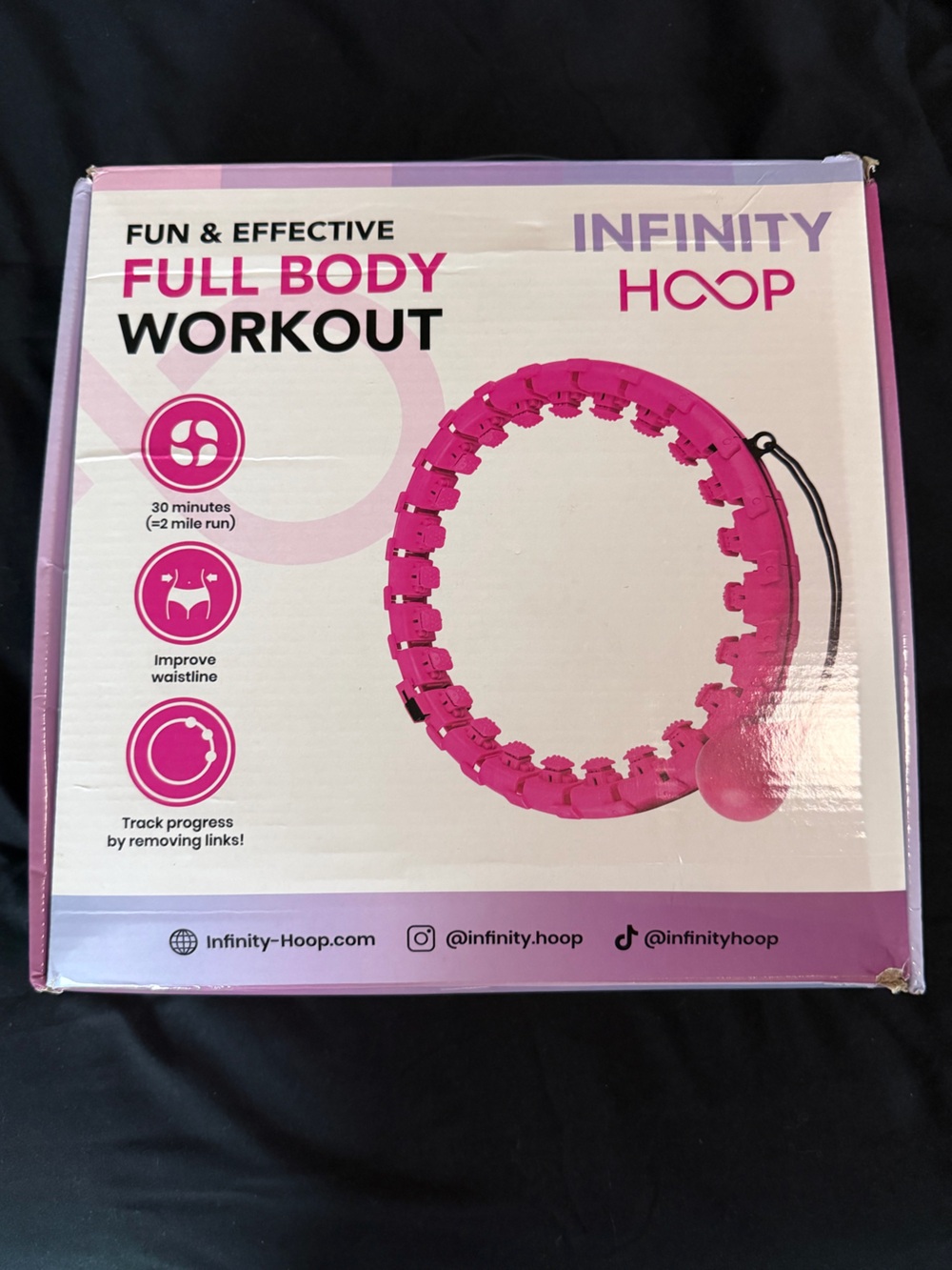 NFINITY Women's Adjustable Fitness Hoop in Hot Pink